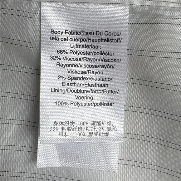 DKNY Blue Plaid Blazer Ruched Sleeve Open Front Jacket Size 10 - Picture 6 of 6